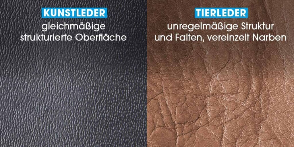 Leder und Kunstleder unterscheiden
