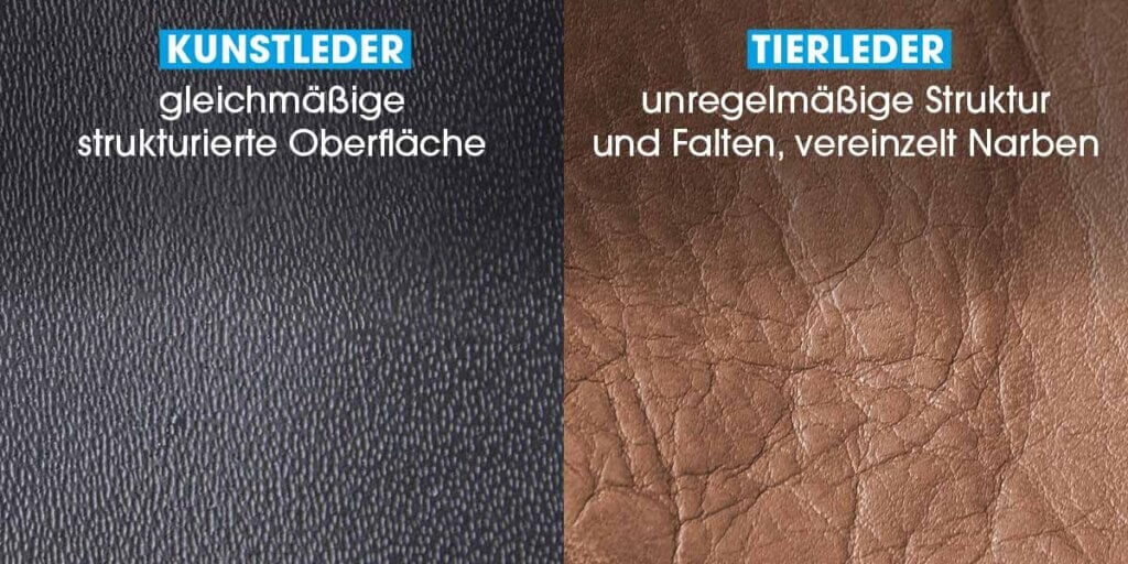 Leder und Kunstleder unterscheiden