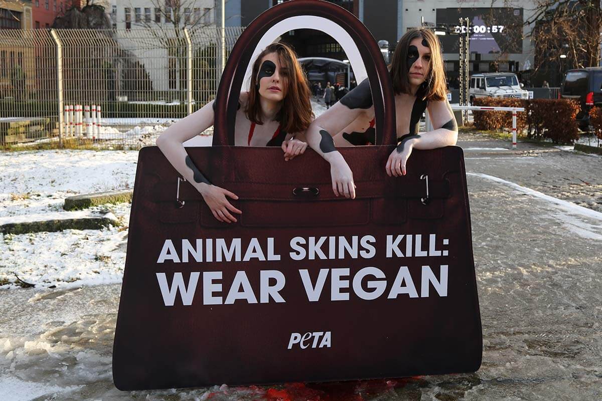 PETA protestiert gegen Leder