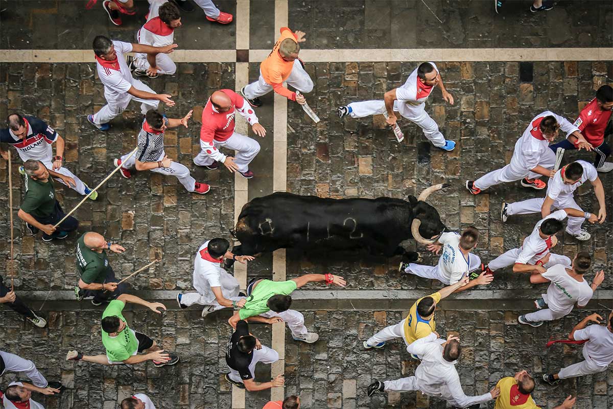 Pamplona bull racing