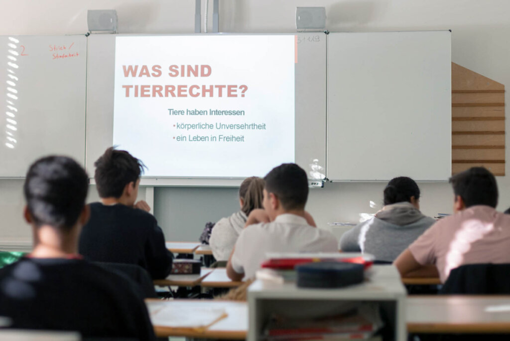 Vortrag ueber Tierrechtsthemen in der Schule