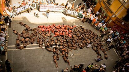 Demonstration gegen Stierkampf