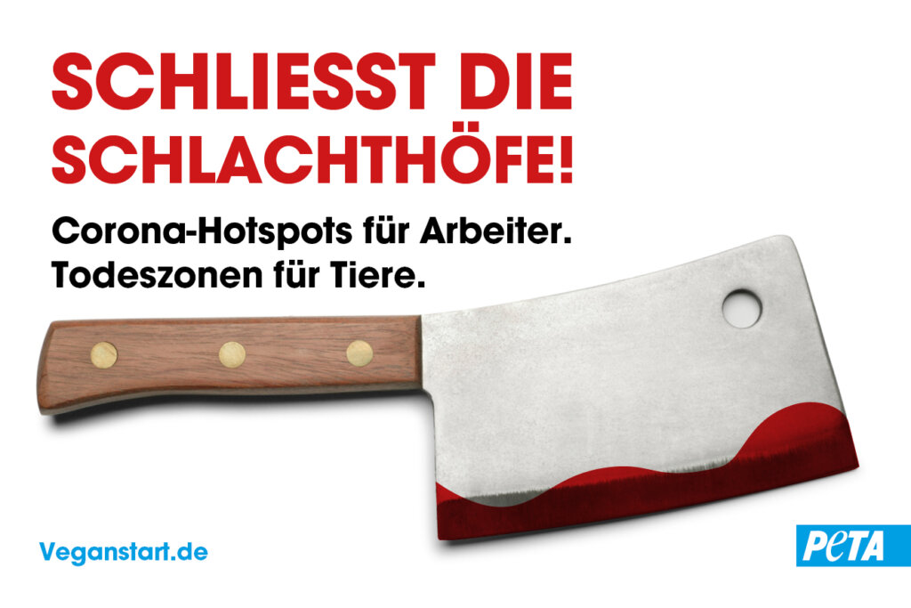 PETA Motiv Schlachtmesser