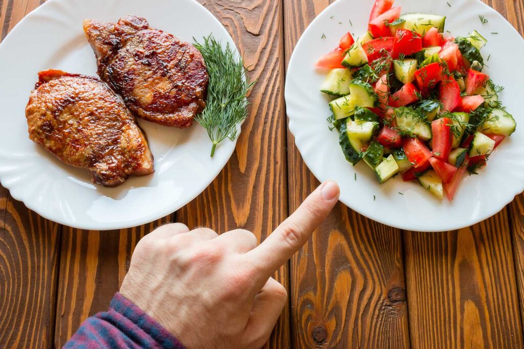 Fleisch und Gemüseteller