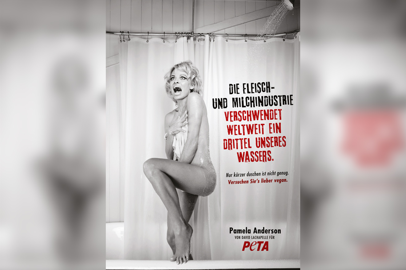 Pamela Anderson und David LaChapelle gegen wasserverschwenderische Tierindustrie