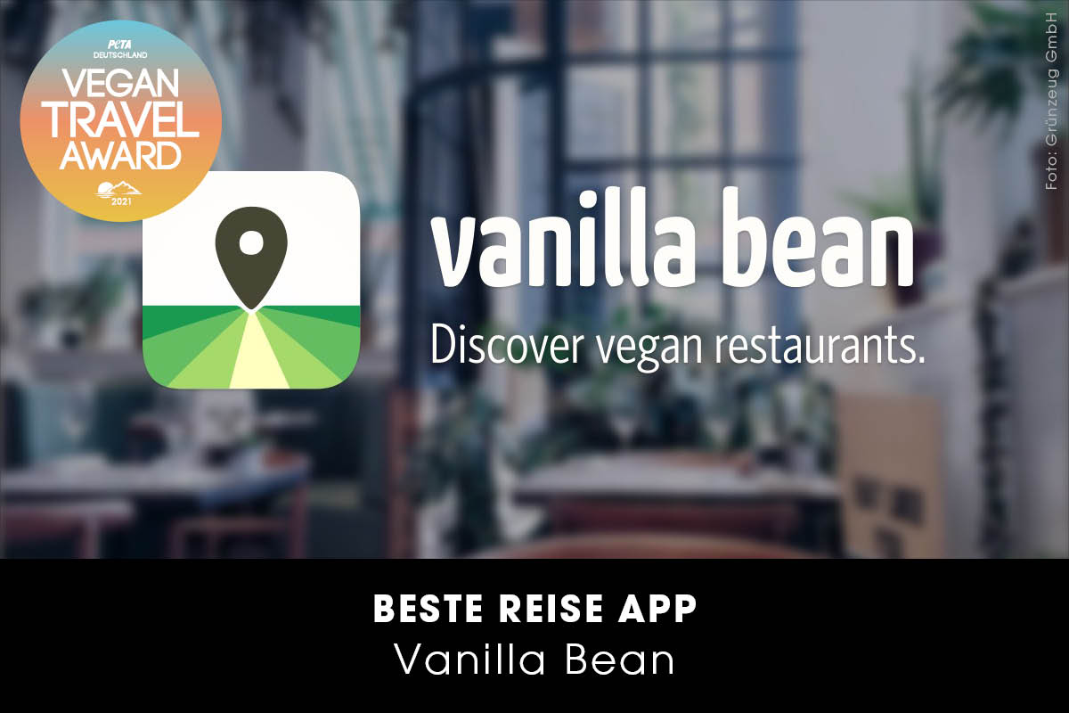 PETA Vegan Travel Award Gewinner Beste Reise App Vanilla Bean