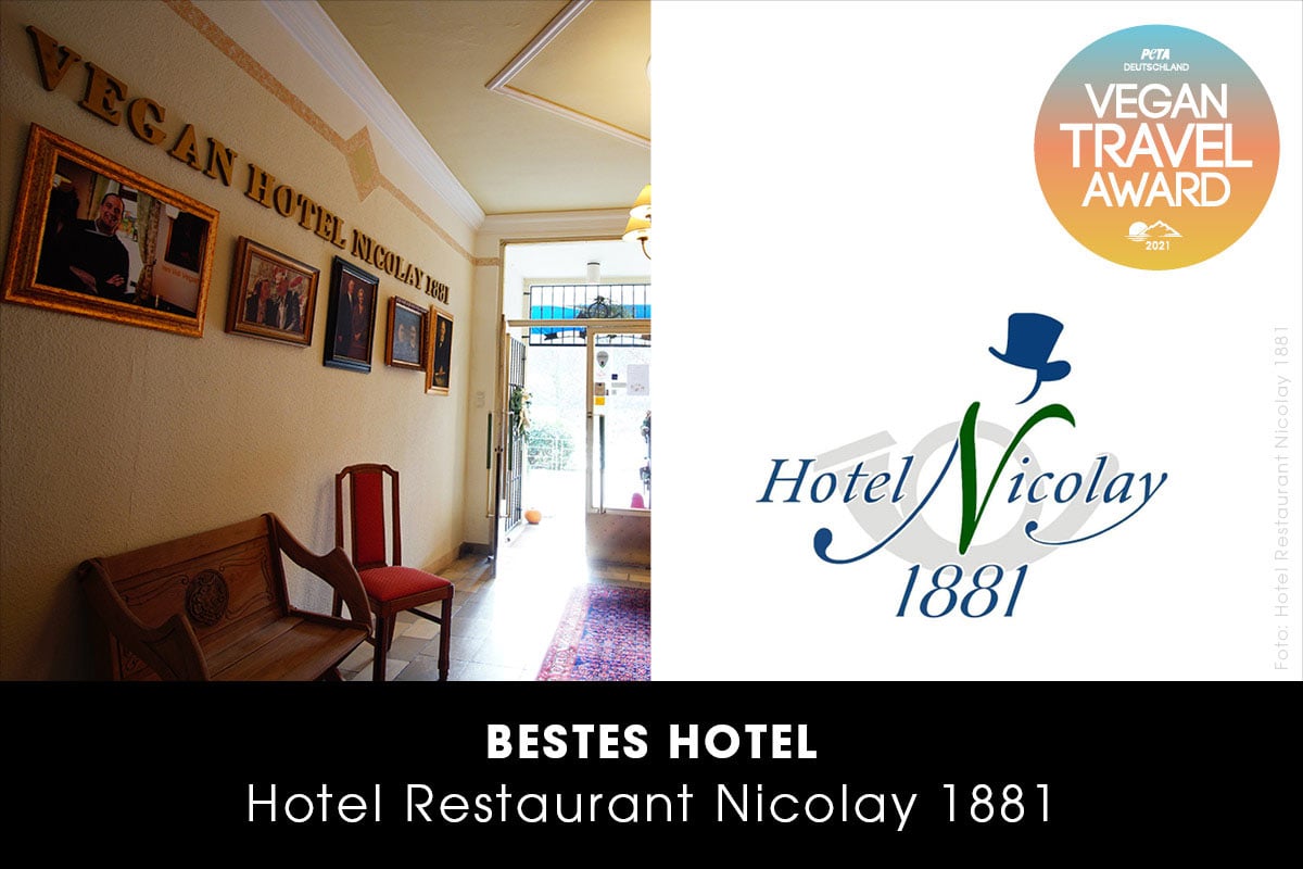 PETA Vegan Travel Award Gewinner Bestes Hotel Restaurant Nicolay 1881