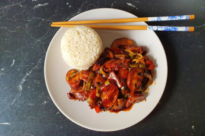 chop suy vegan mit reis