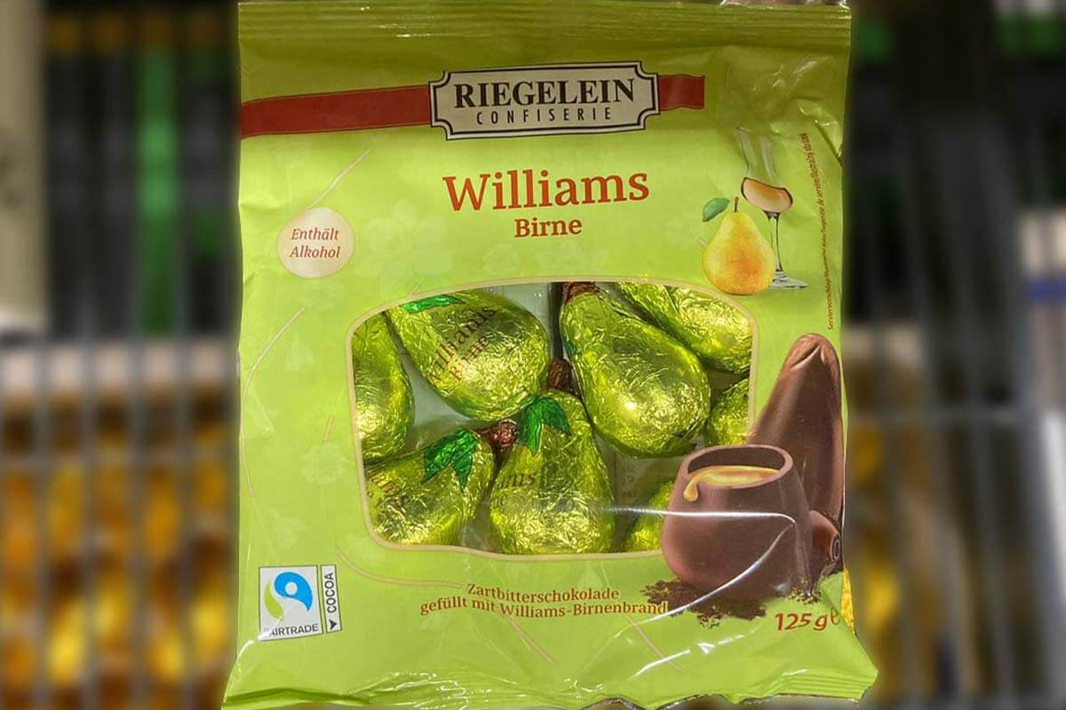 Schokoladeneier mit Willians Birne von Riegelein