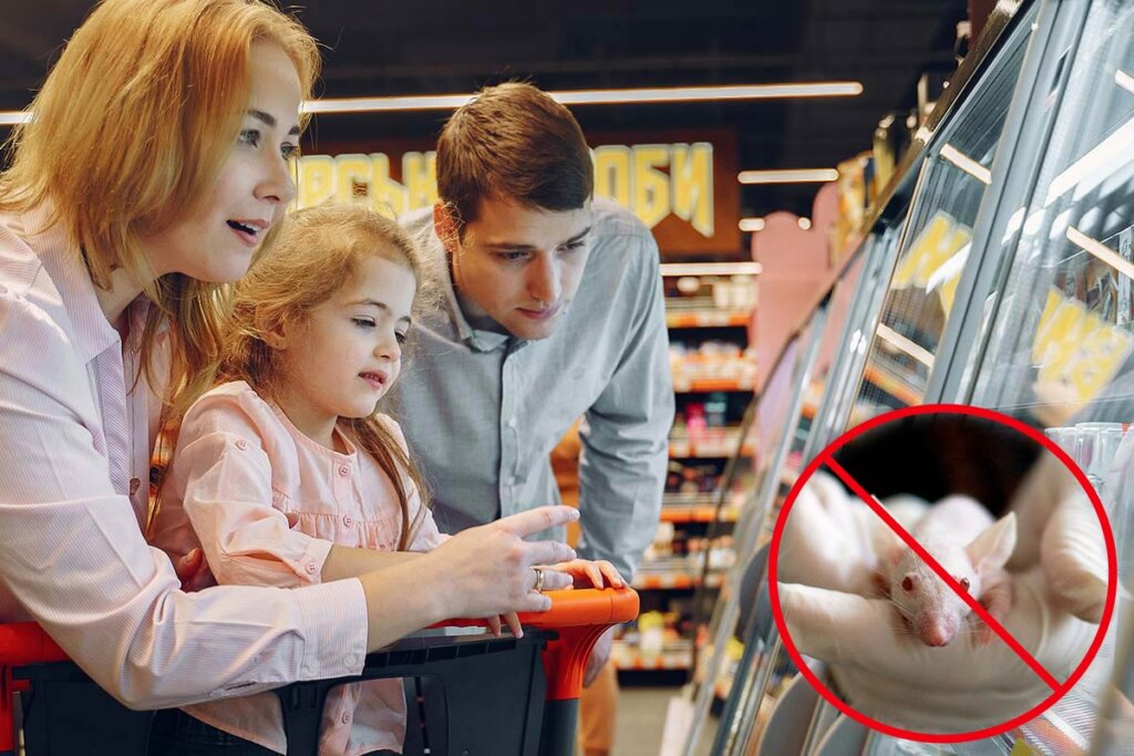 Familie im Supermarkt