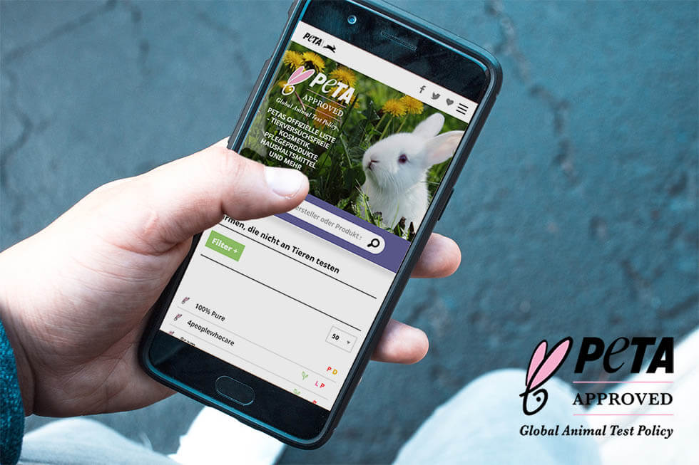 Tierversuchsfreie Produkte finden mit der neuen PETA-Website!