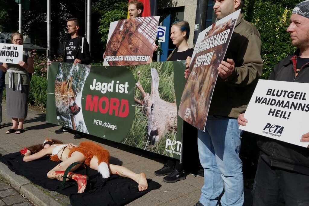 Demonstration gegen Jagd