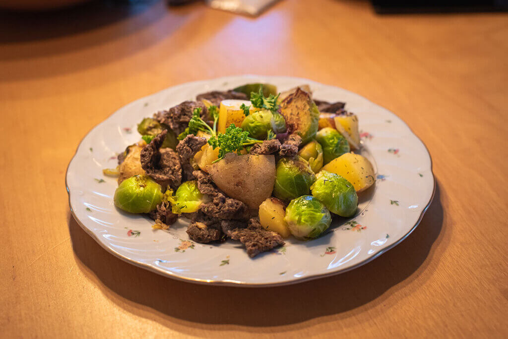 Kartoffeln und Rosenkohl