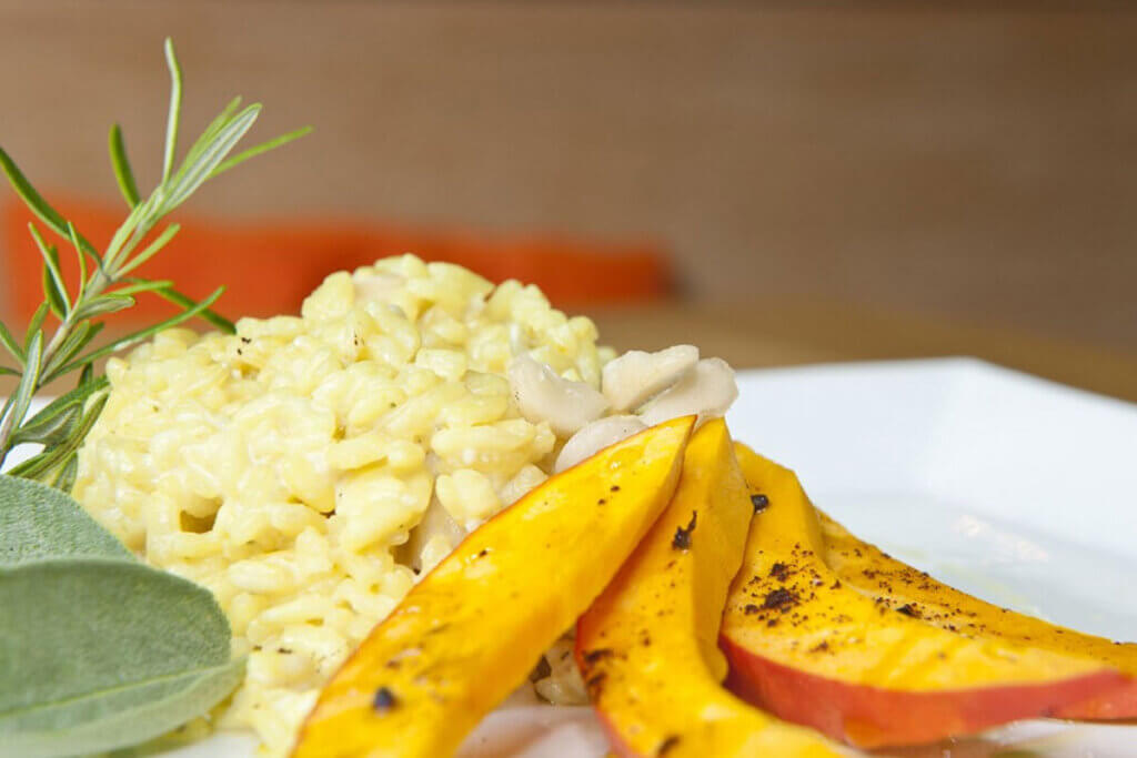 Risotto mit Kuerbisspalten