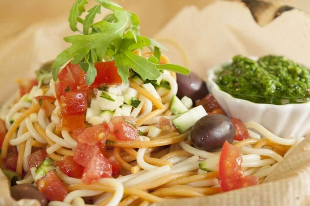 Spaghetti mit Sauerampfer-Pesto