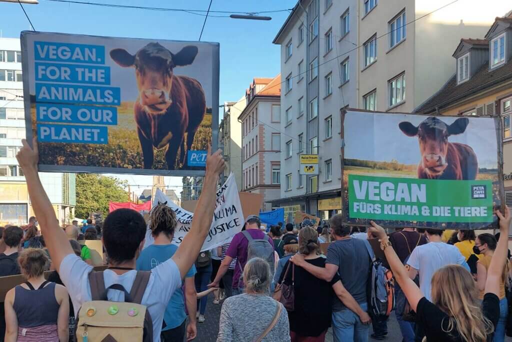 PETA Streetteam beim Klimastreik