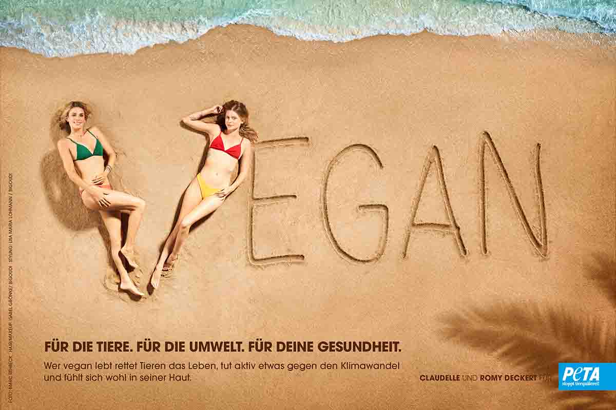 Neues Vegan-Motiv: Schauspielerin Claudelle Deckert und Tochter Romy