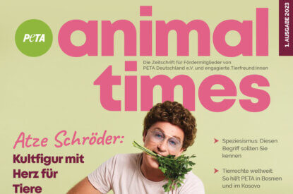 PETA Magazin Cover Animal Times mit Atze Schroeder
