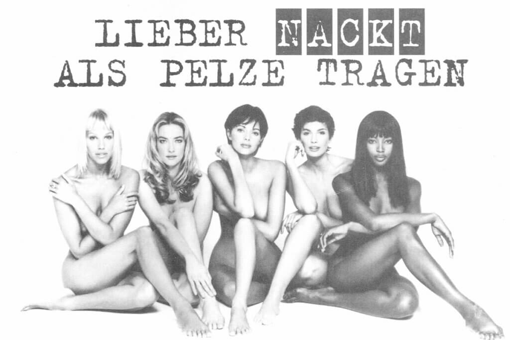 PETA Motiv mit Tatjana Patitz