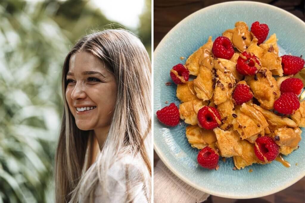 Collage Influencerin und Kaiserschmarren