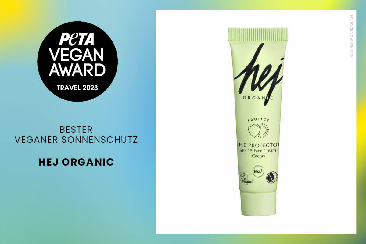 PETA Vegan Award Gewinner. Bester Sonnenschutz: Hej Organic
