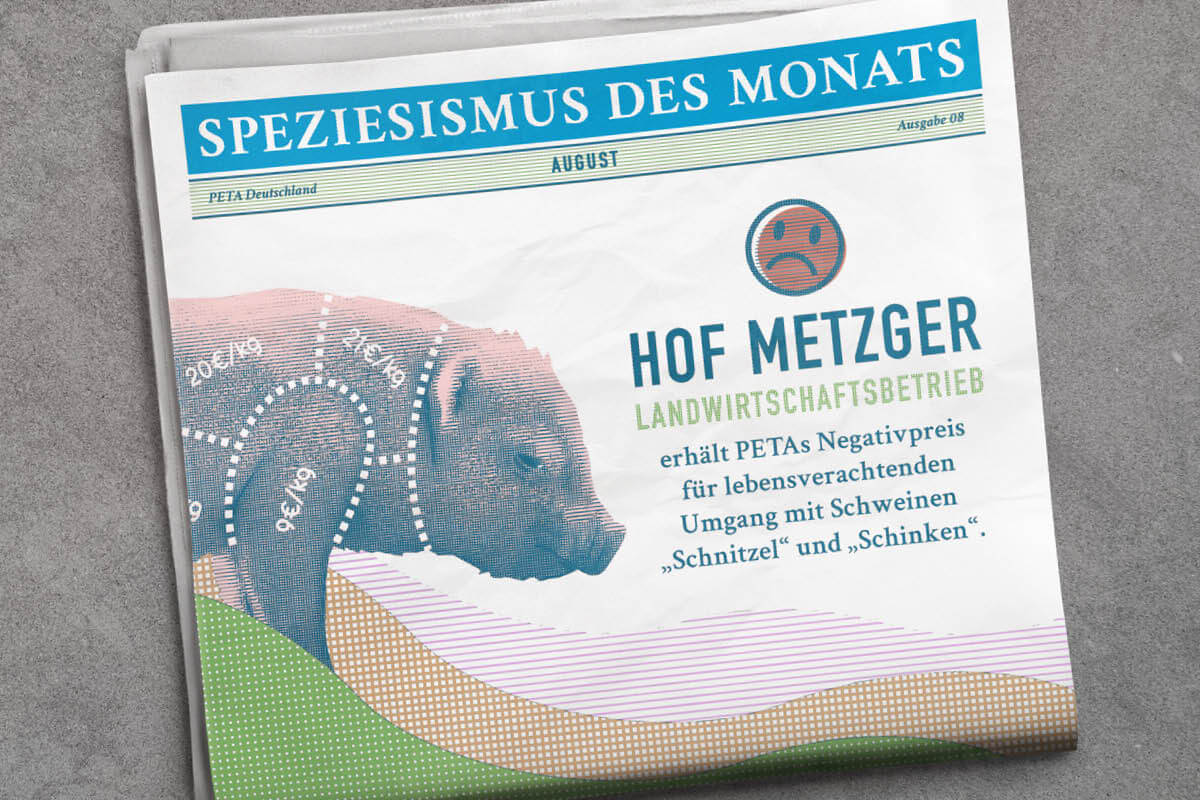 Speziesismus des Monats im August 2023: „Hof Metzger“ in Buxtehude