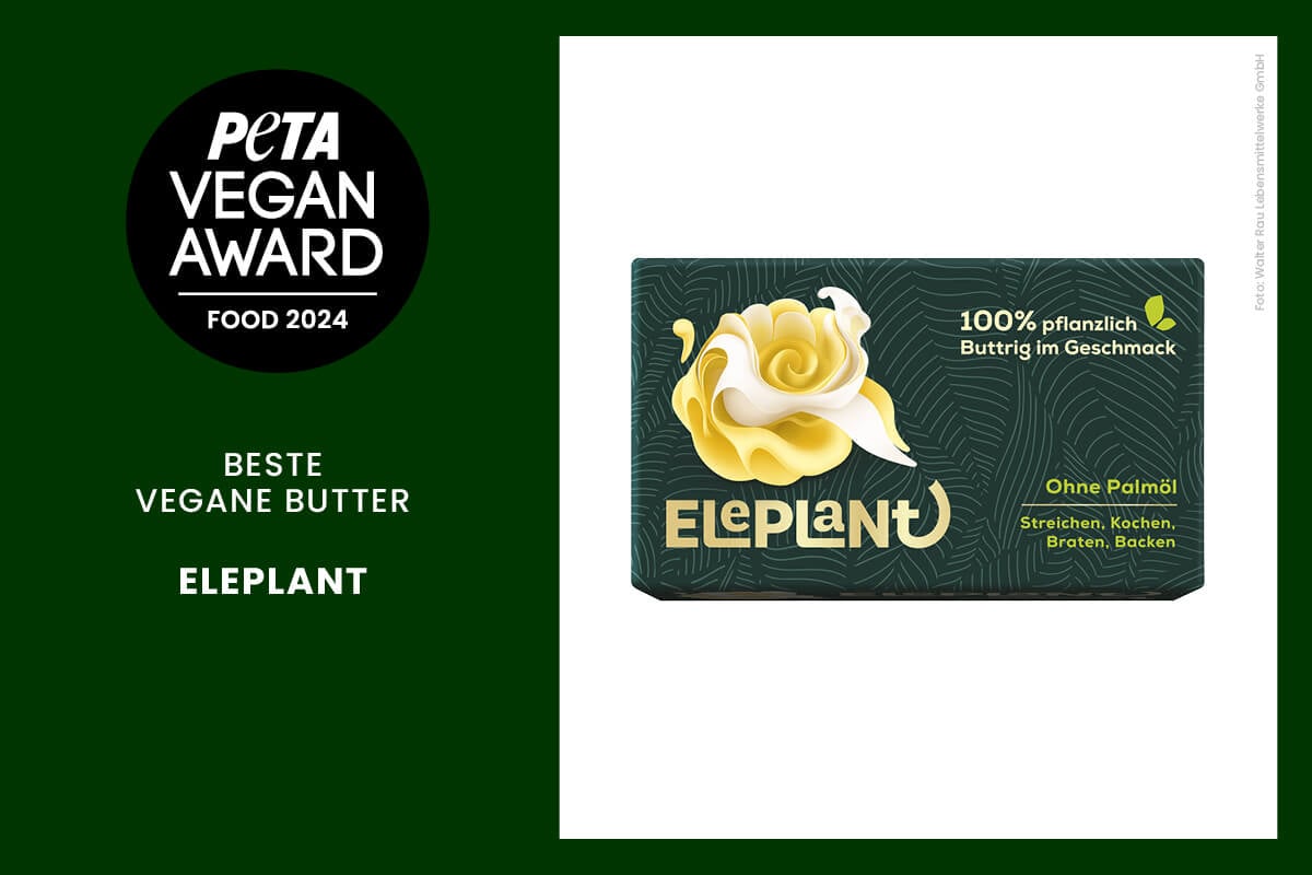 PETA Vegan Award Food Veganer Kaese, Joghurt und Butter Eleplant