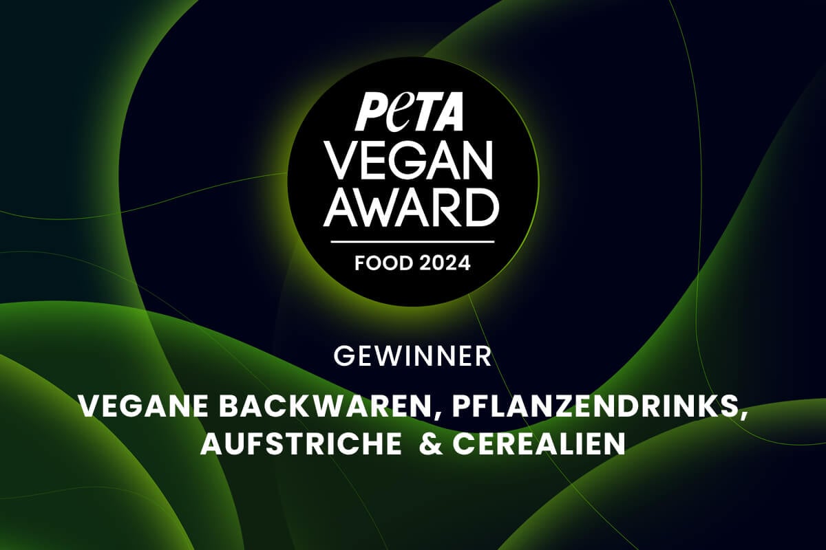 PETA Vegan Award Food Logo Backwaren, Pflanzendrin, Aufstrich, Cerealien