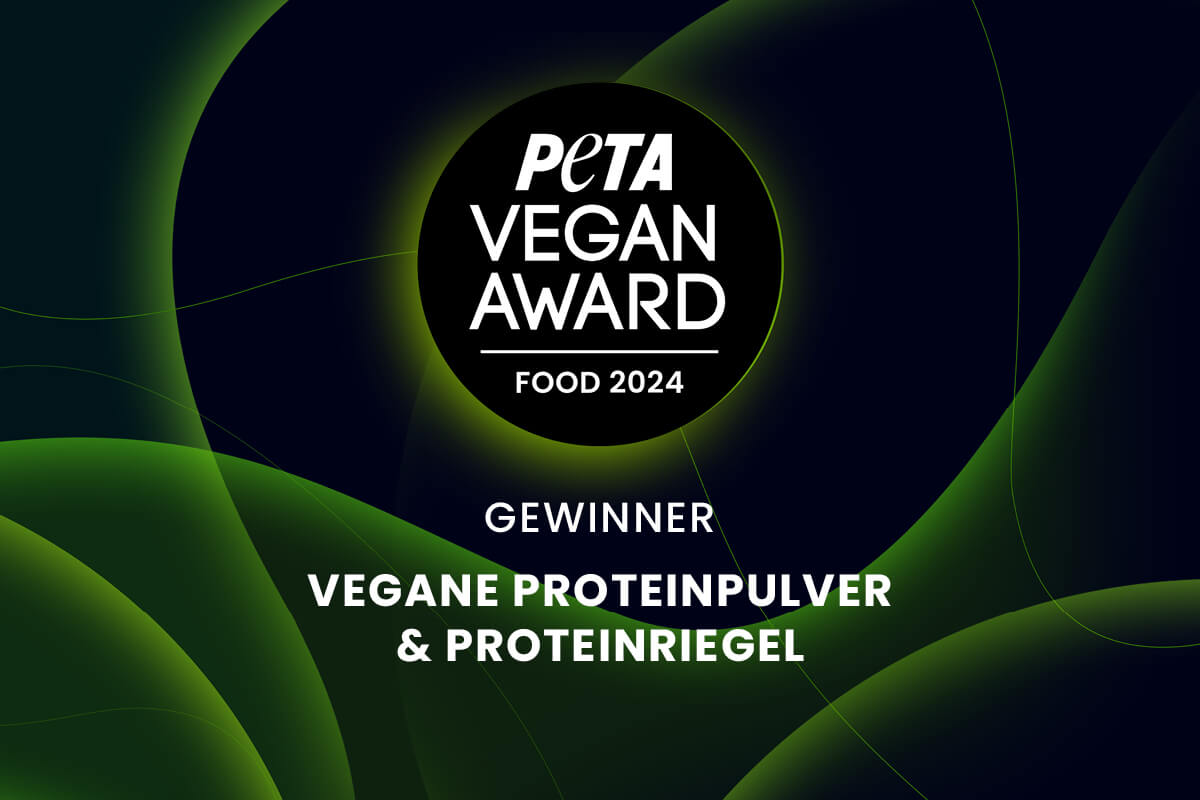 PETA Vegan Award Food Logo Proteinpulver und Riegel