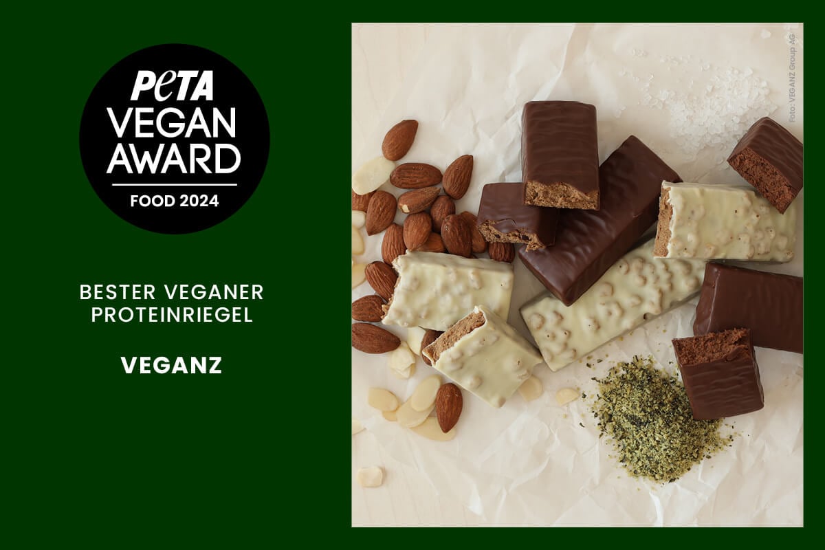 PETA Vegan Award Food Proteinpulver und Riegel Hans Veganz