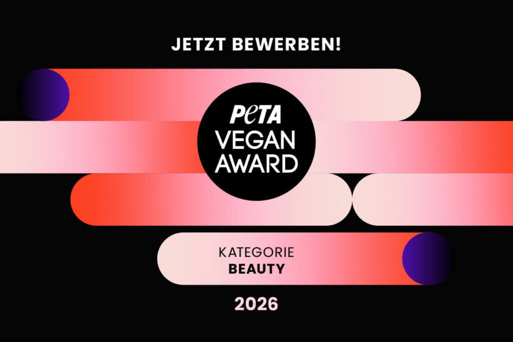 Template Vegan Beauty Award für 2026 in schwarz mit verschiedenen rottönen