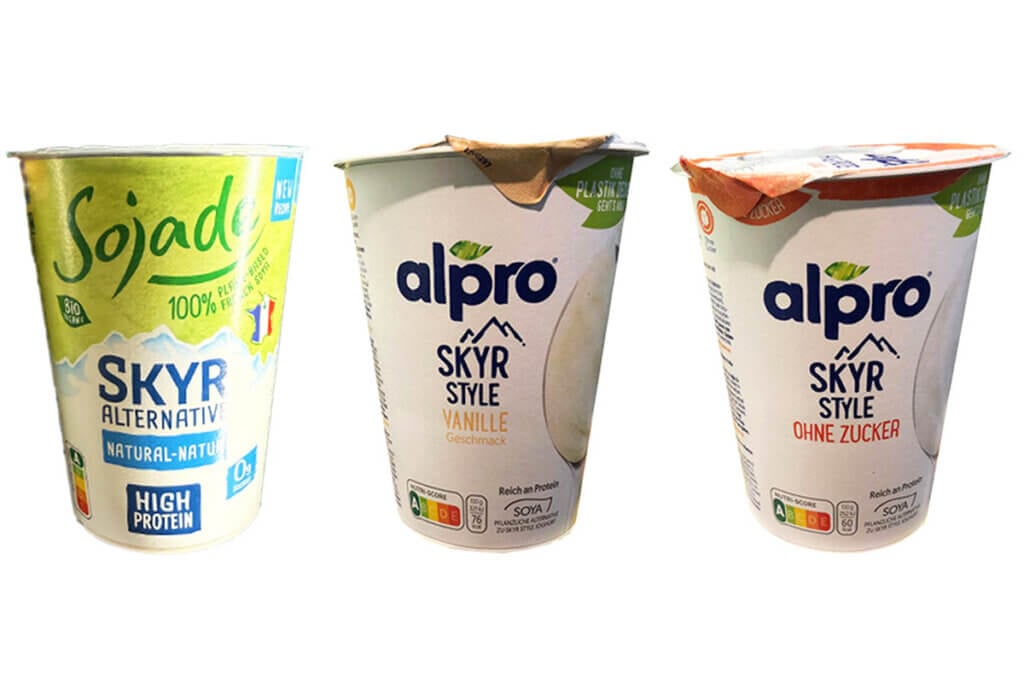 Vegane Skyr-Alternativen Sojade und Alpro