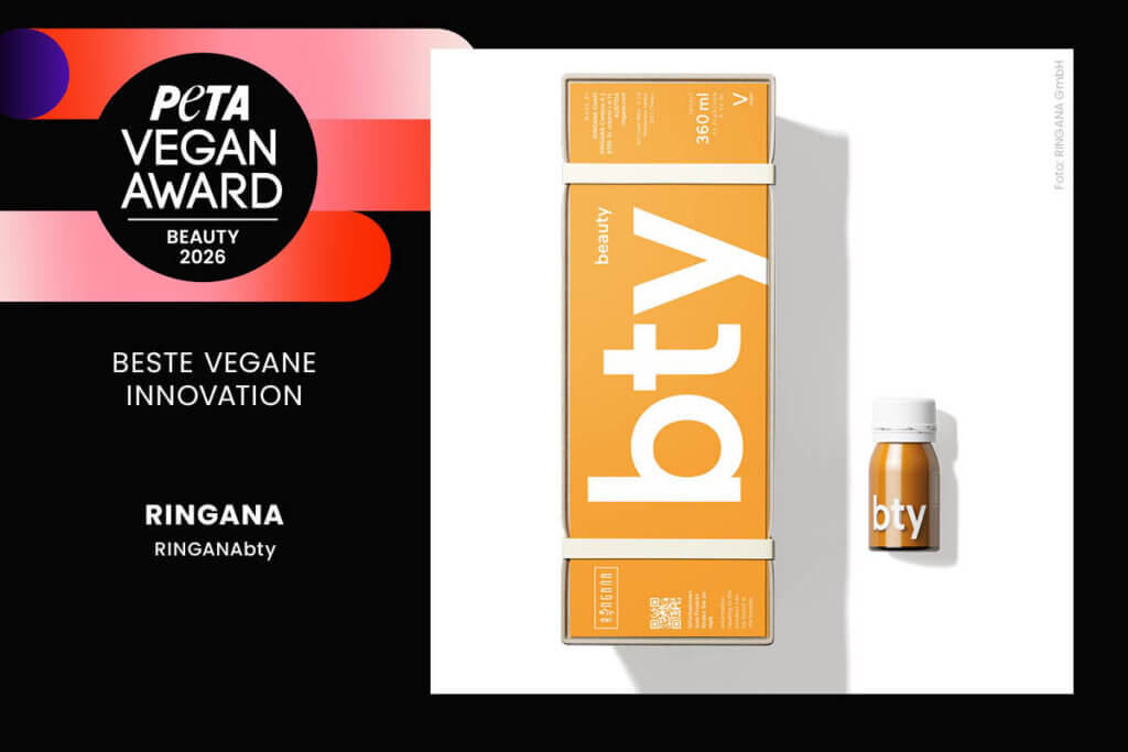 Gewinner PETA Vegan Award 2026 Bereich Beauty: RINGANAbty von RINGANA