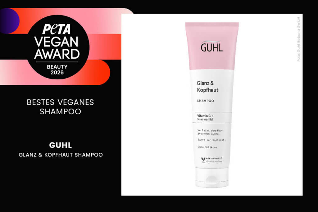 Gewinner PETA Vegan Award 2026 Bereich Beauty: Glanz & Kopfhaut Shampoo von Guhl