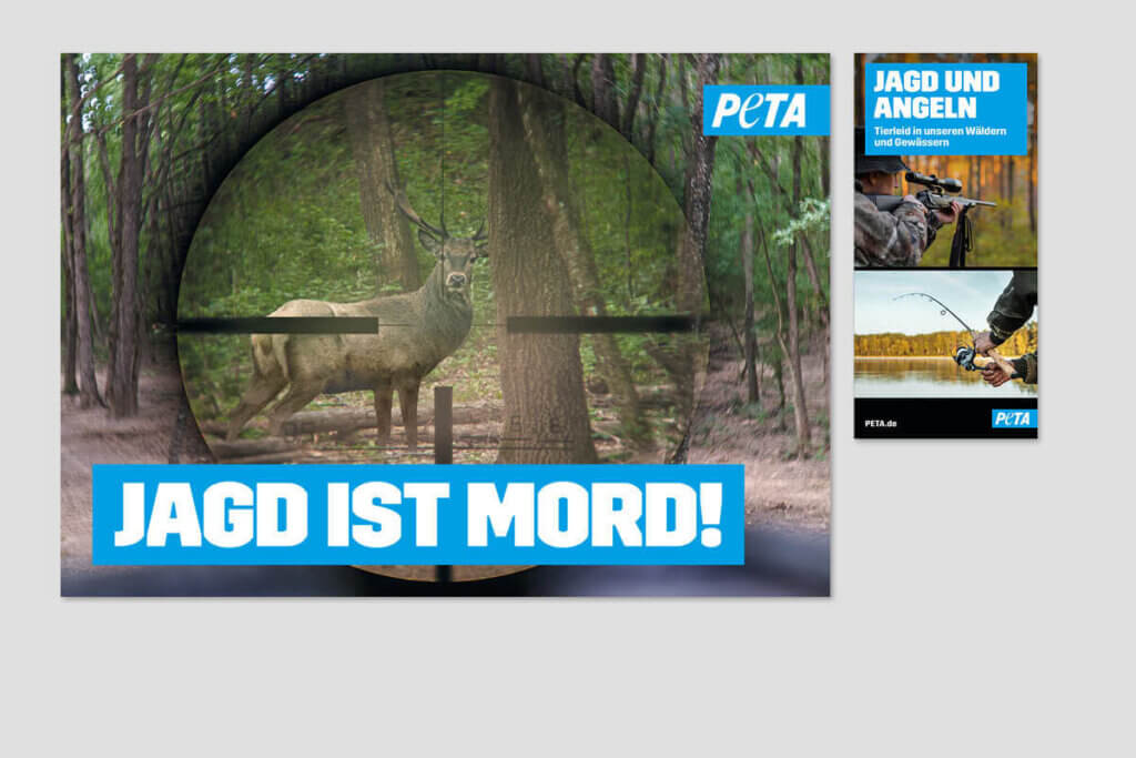 PETA DEMOPAKET mit Plakaten und Flyern zu Jagd