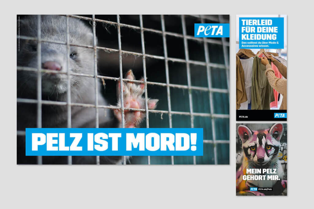 PETA DEMOPAKET mit Plakaten und Flyern zu Pelz